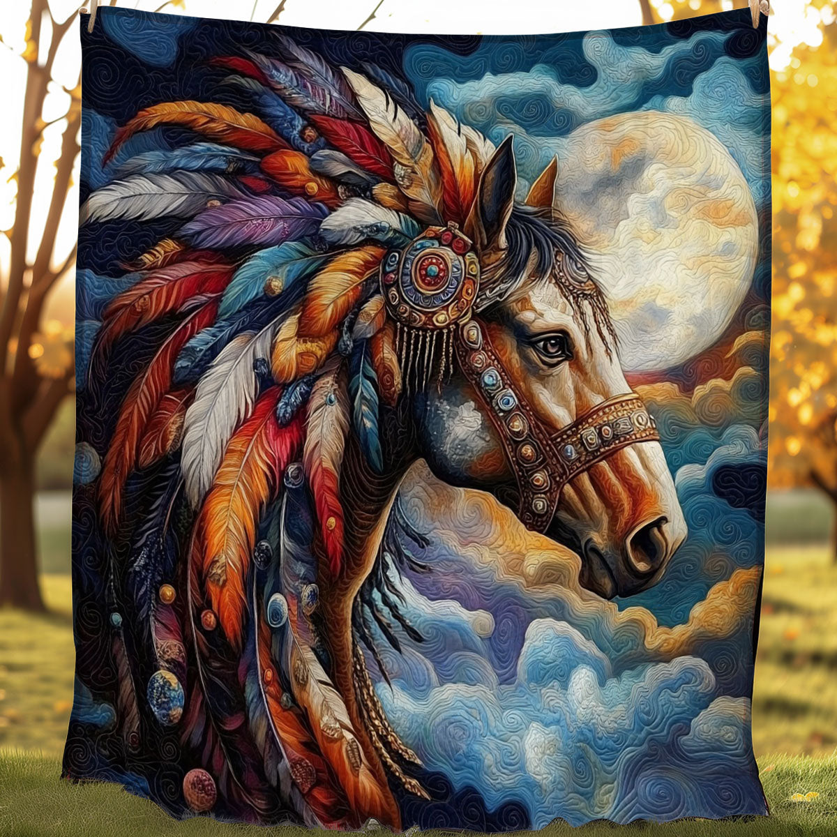 Horse Native WO0708019CL Quilt