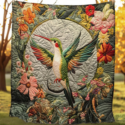 Hummingbird And Peace Symbol WO020804CL Quilt