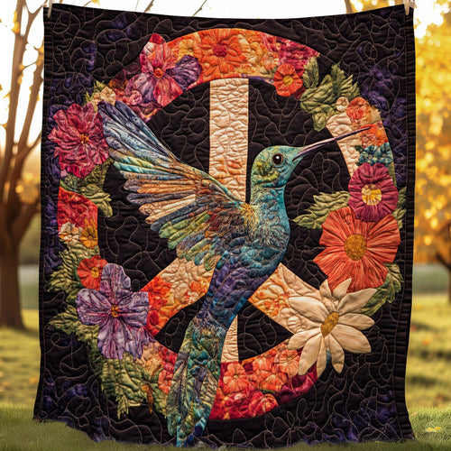 Hummingbird With Peace WO0208005CL Quilt