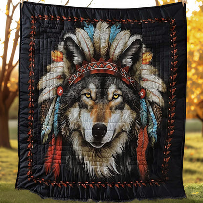 Indian Headdress Wolf WN2507024CL Quilt