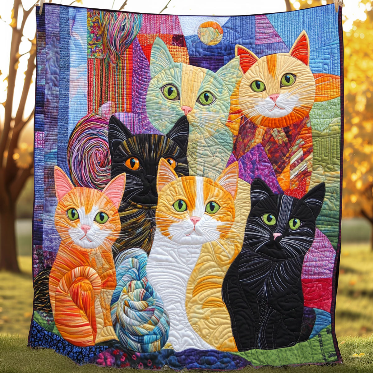 Jolly Cats And Yarns XR0208014CL Quilt