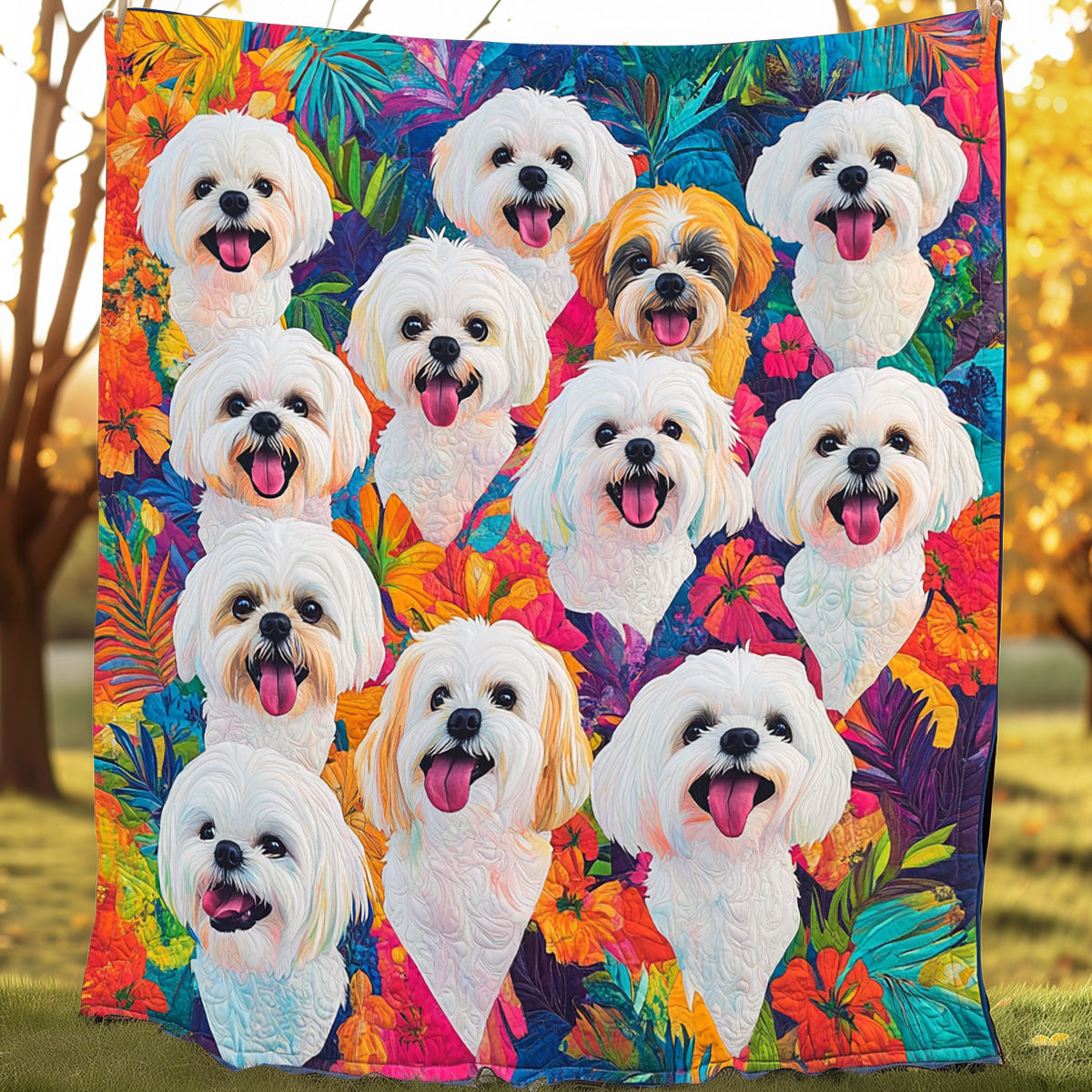 Joyful Shih Tzu XR0808009CL Quilt