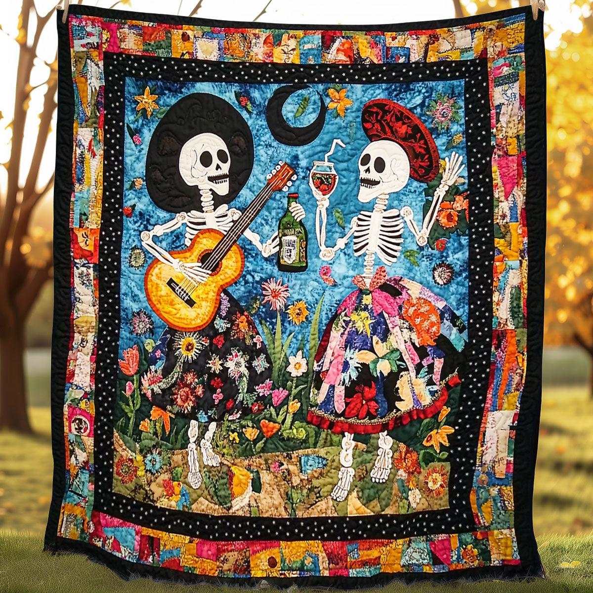 Mexican Skulls XR0108032CL Quilt