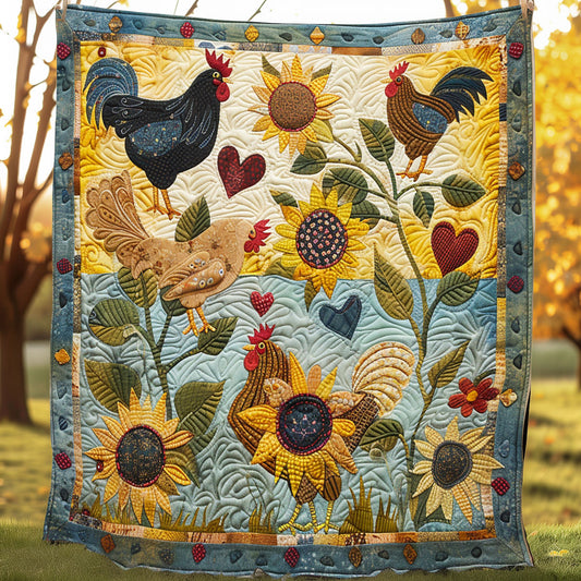 Morning Glory Chickens XR2907014CL Quilt