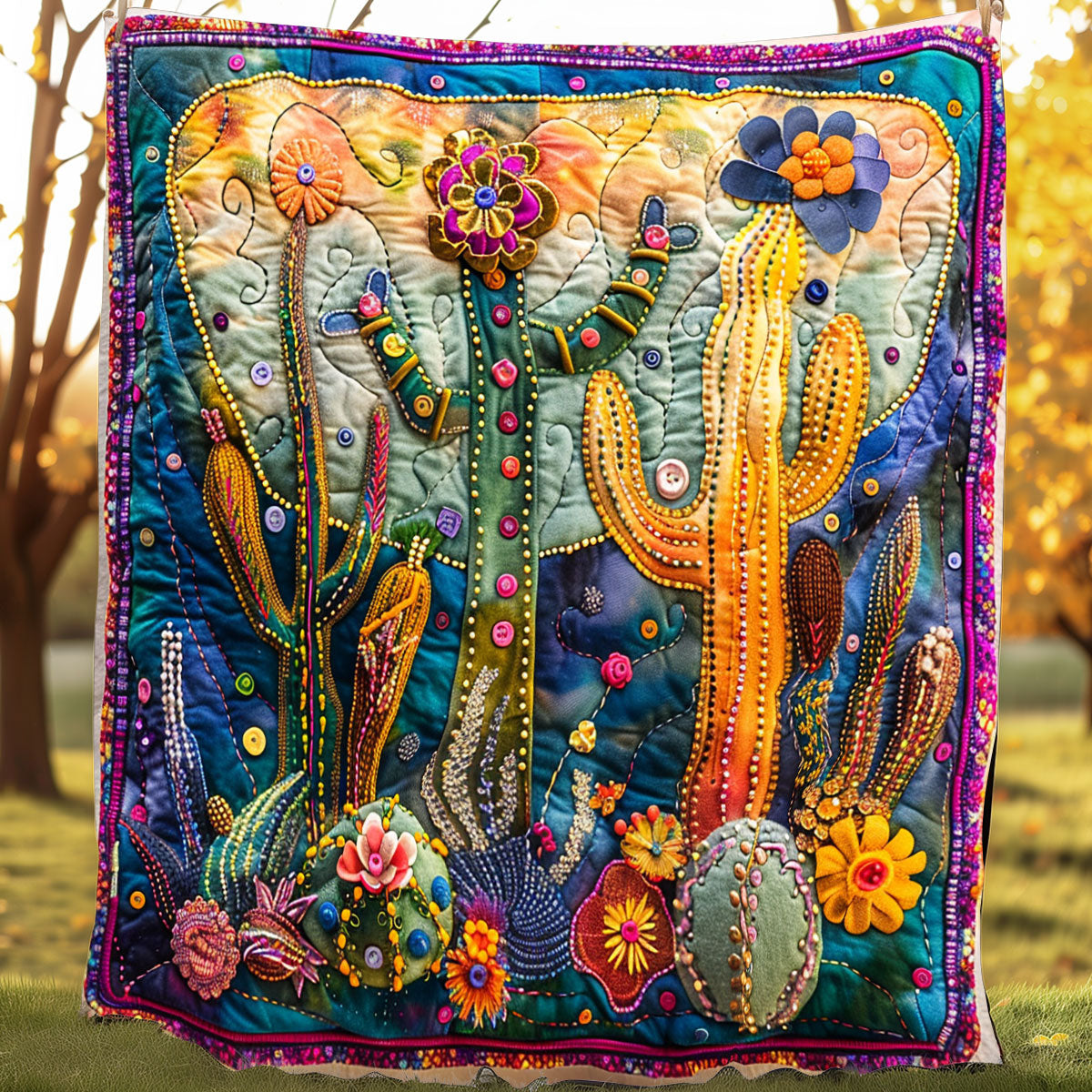 Night Bloom Cacti XR3107026CL Quilt