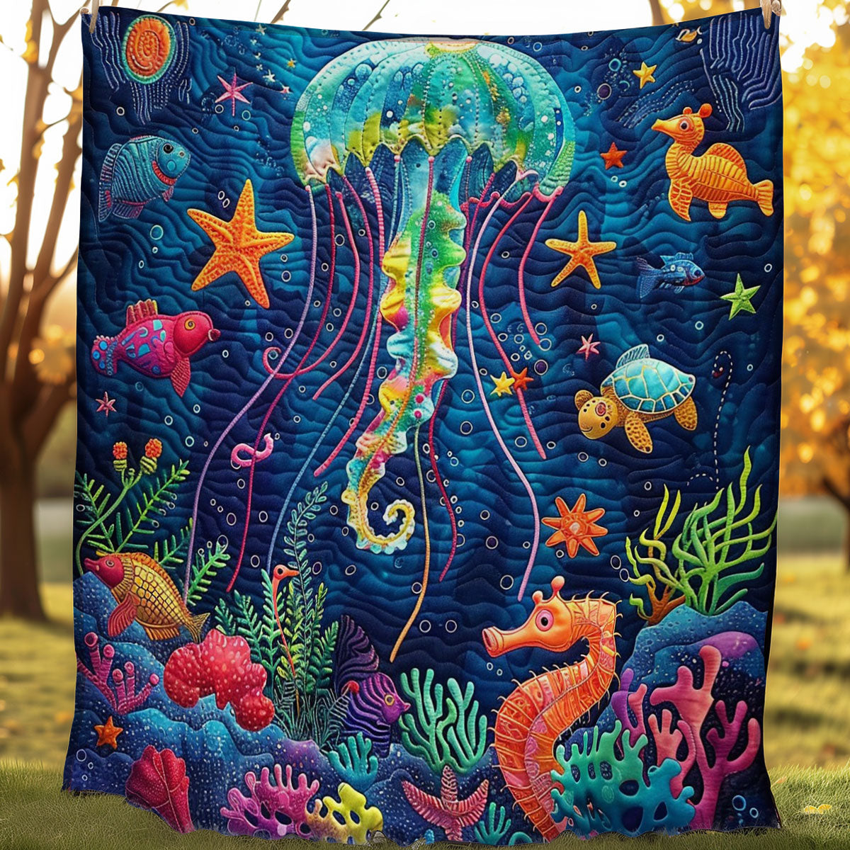 Ocean Jellyfish WO1008010CL Quilt