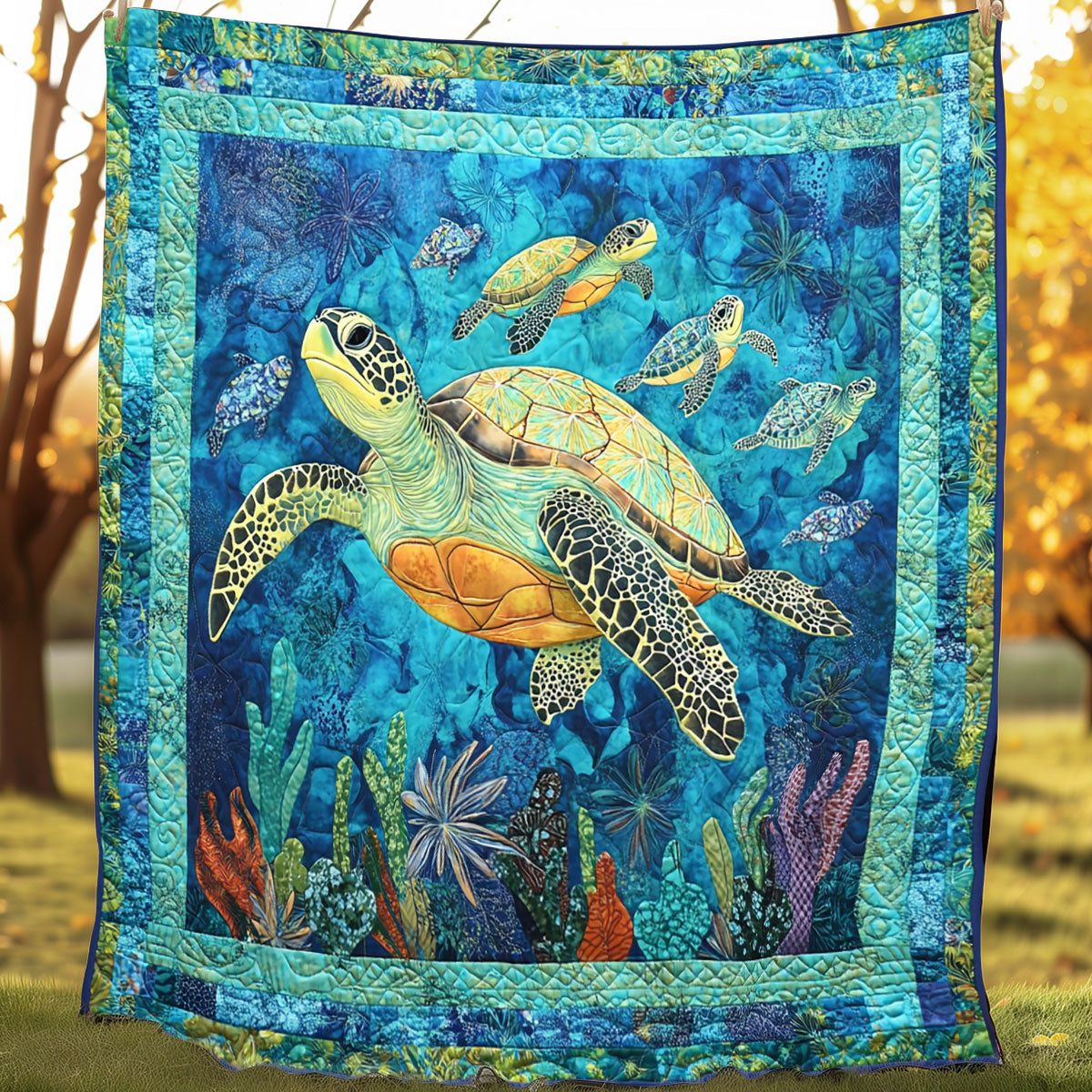 Ocean Turtles XR0608030CL Quilt