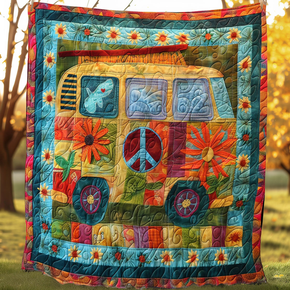 Peace Hippie Van XR2707012CL Quilt