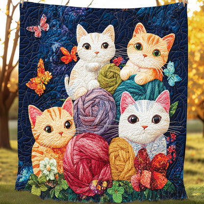 Playful Cats And Butterflies XR0208013CL Quilt