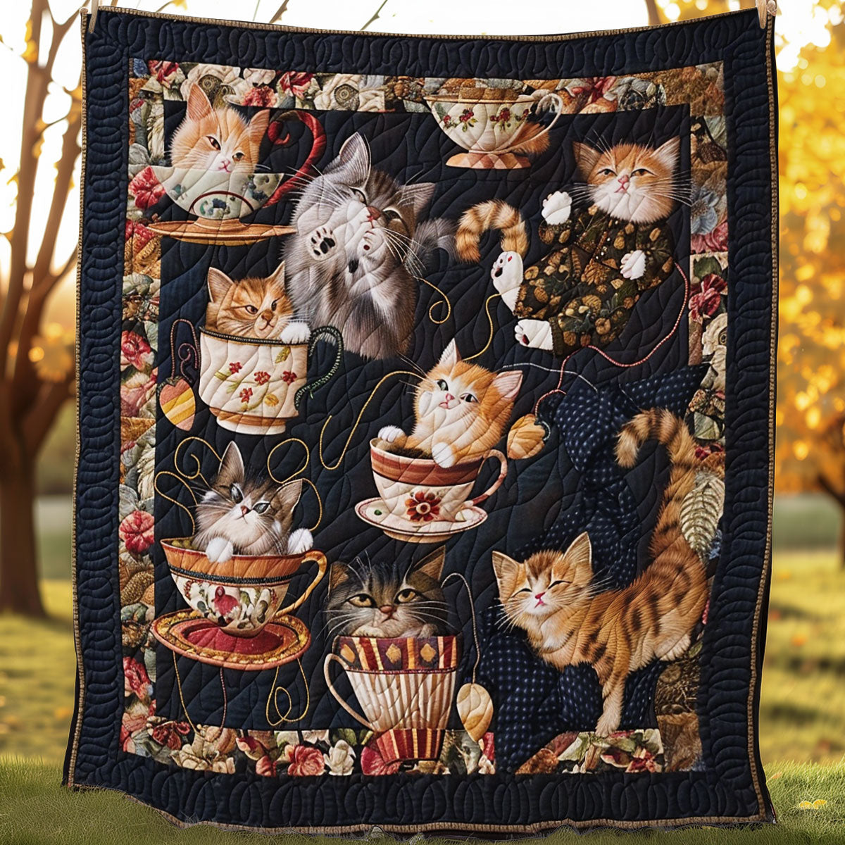 Playful Sleeping Cats XR3007030CL Quilt