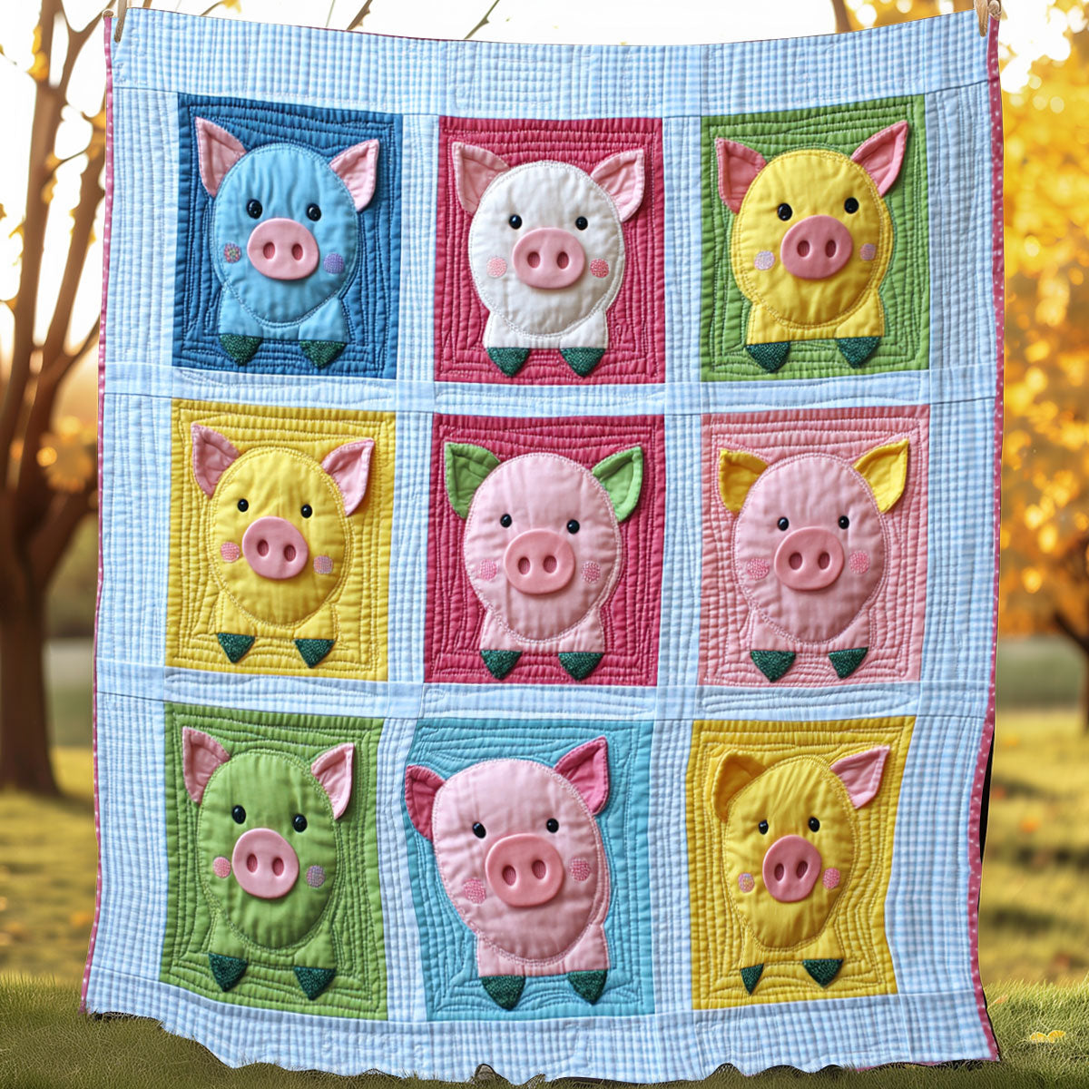 Rainbow Pig XR0708011CL Quilt