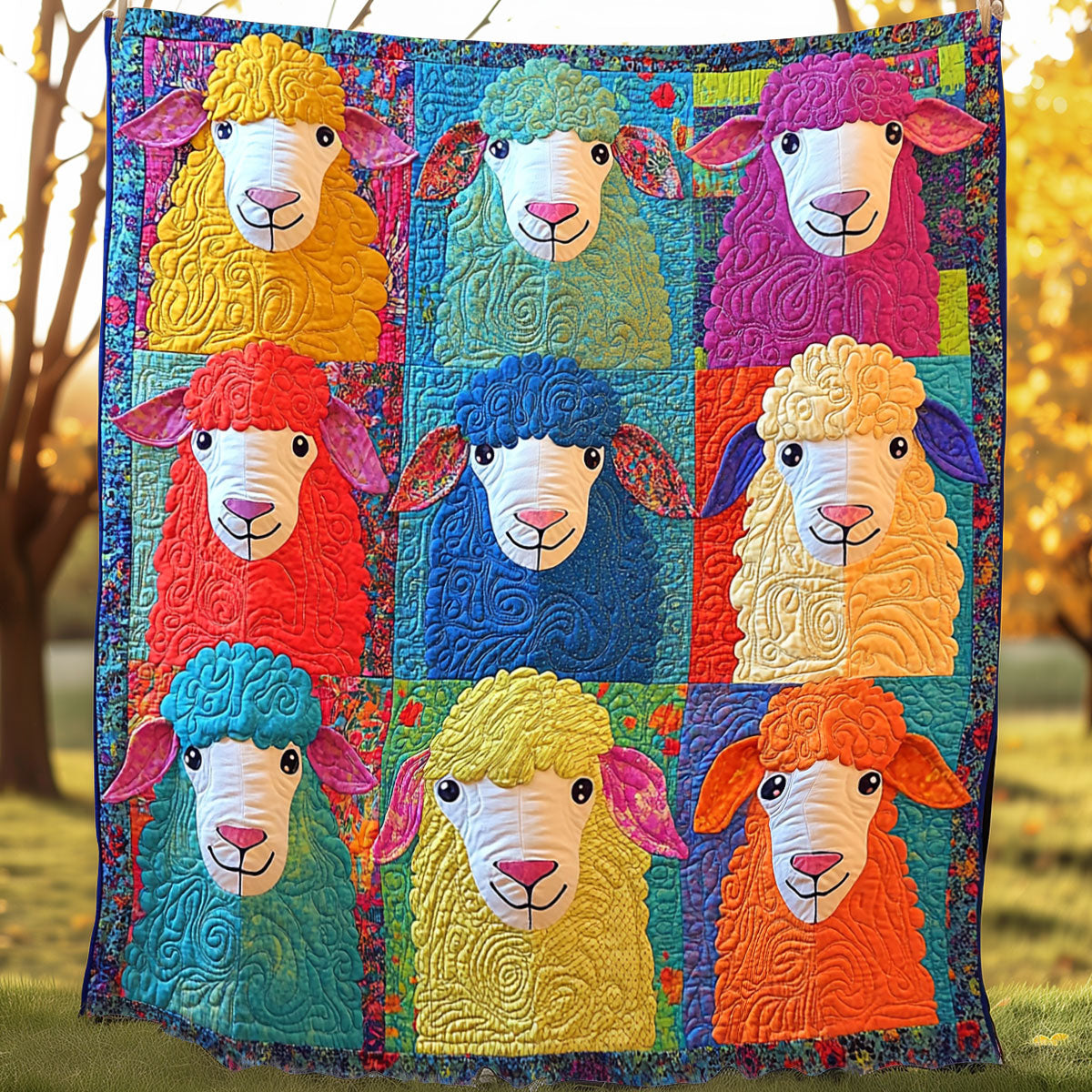 Rainbow Sheeps XR0208011CL Quilt