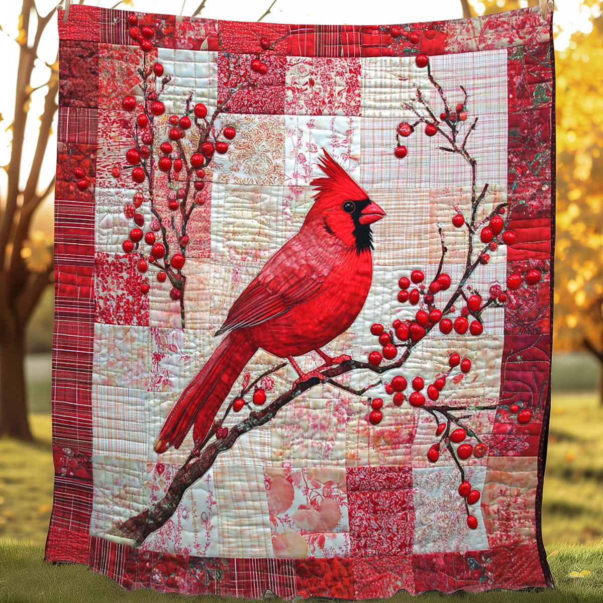 Red Cardinal Charm XR3107052CL Quilt