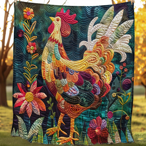 Rooster Colorful WO0308024CL Quilt