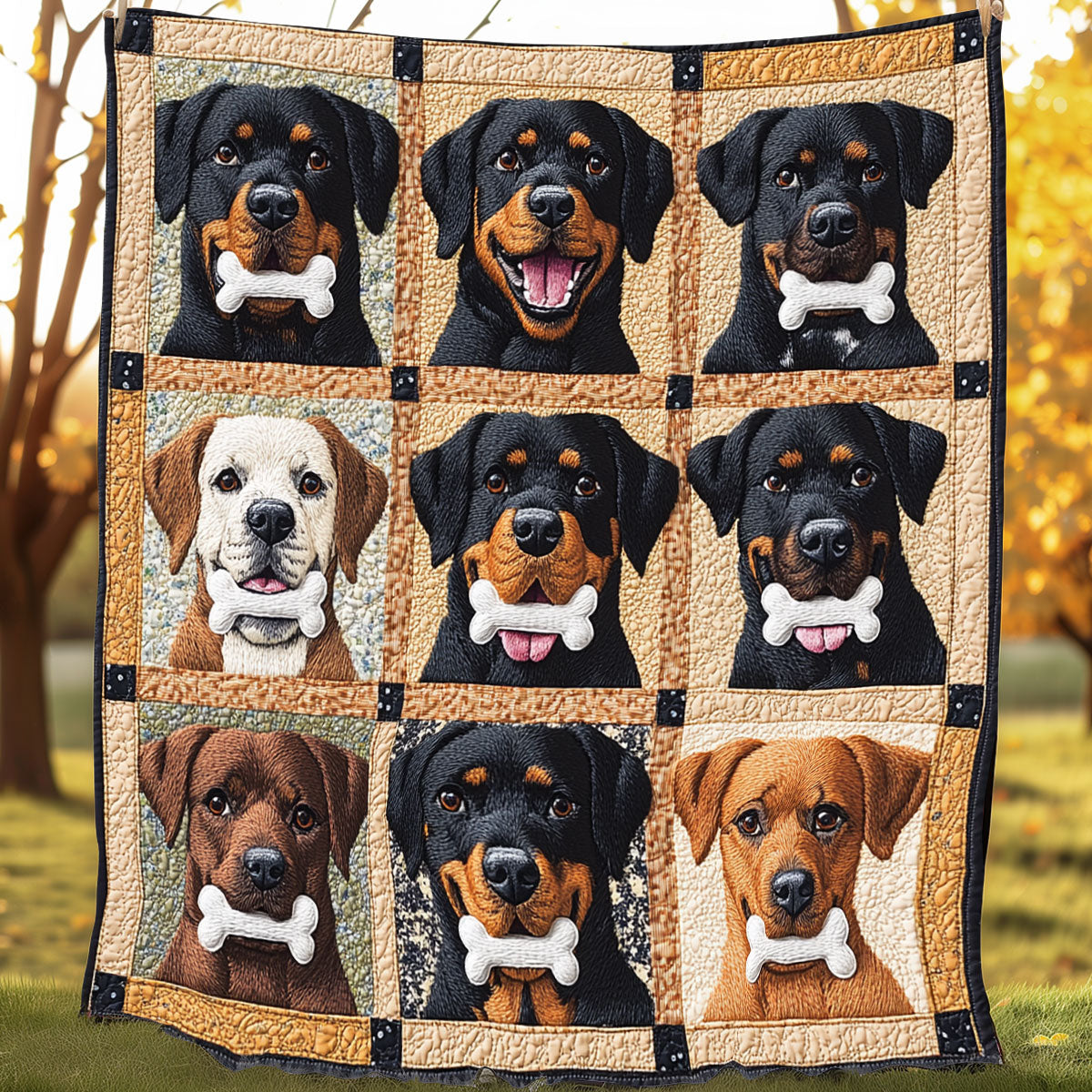 Rottweilers And Friends XR0608008CL Quilt