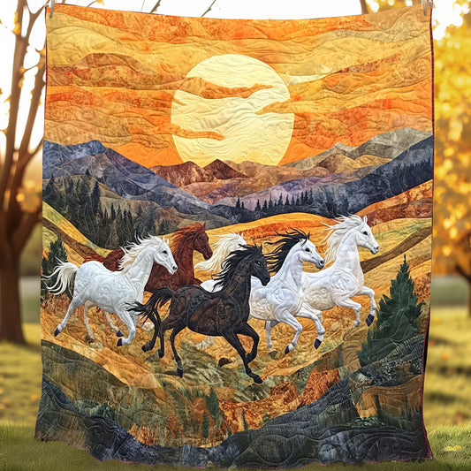 Running Horse In Sunset XR0808021CL Quilt