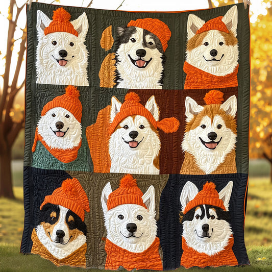 Samoyed Loves Fall XR0808044CL Quilt