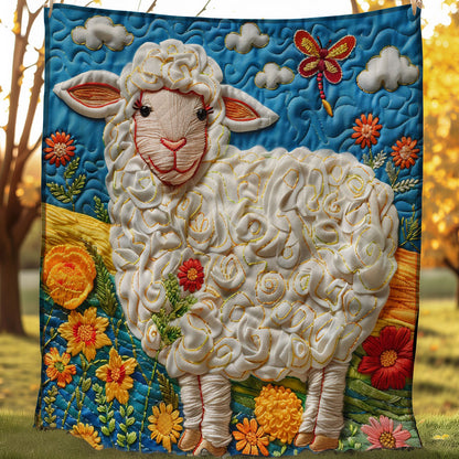 Sheep And Flower Field WO2607022CL Quilt