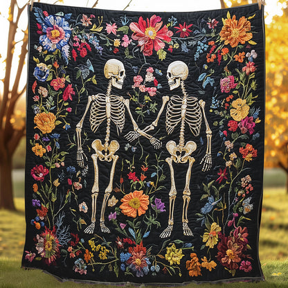 Skeleton Couple Flower XR0108024CL Quilt