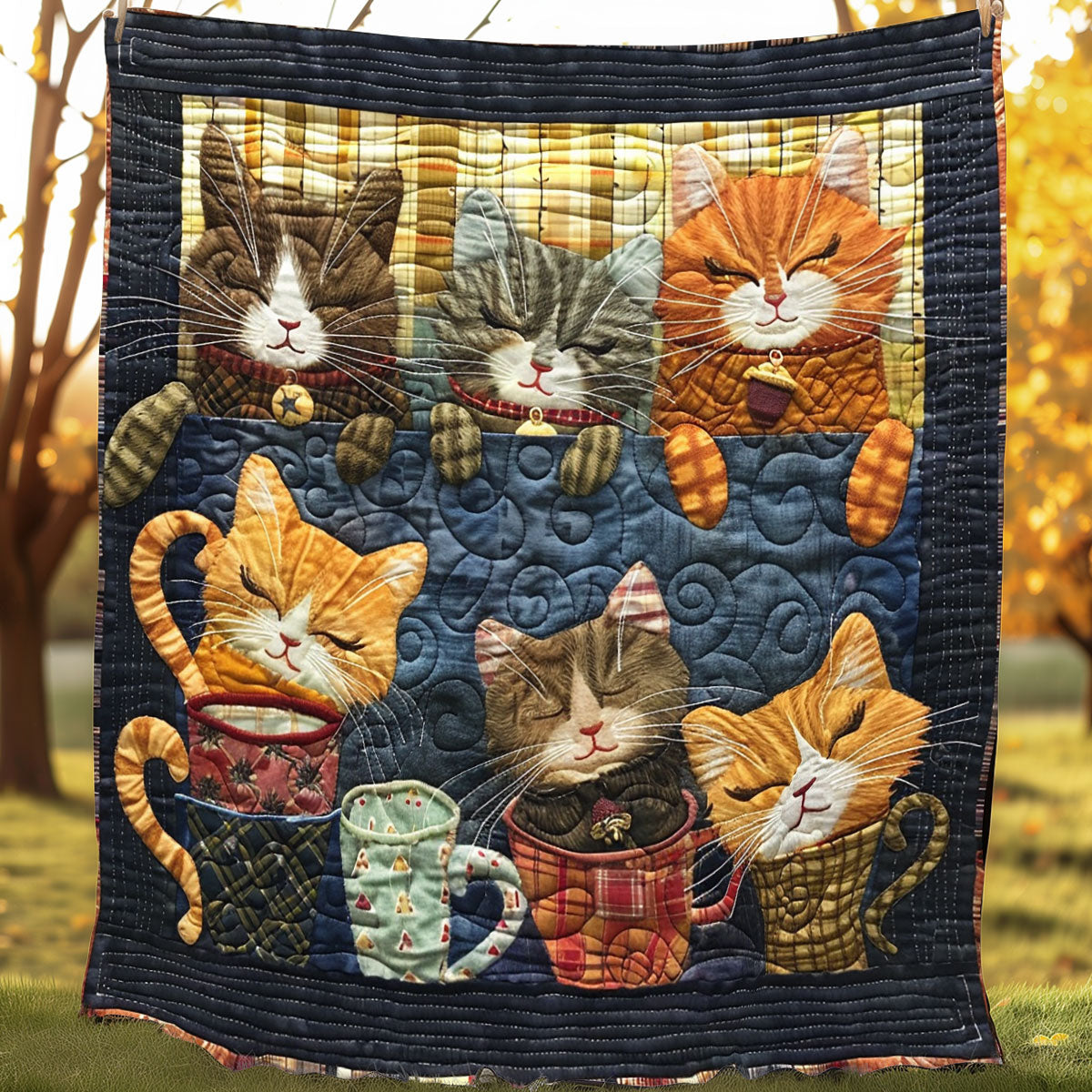 Sleeping Coffee Cat XR3007038CL Quilt