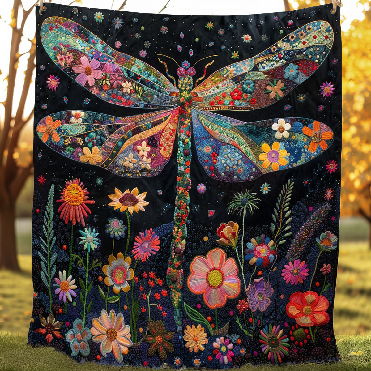 Sparkling Night Dragonfly XR3107034CL Quilt