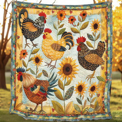 Sunlit Haven Chickens XR2907016CL Quilt