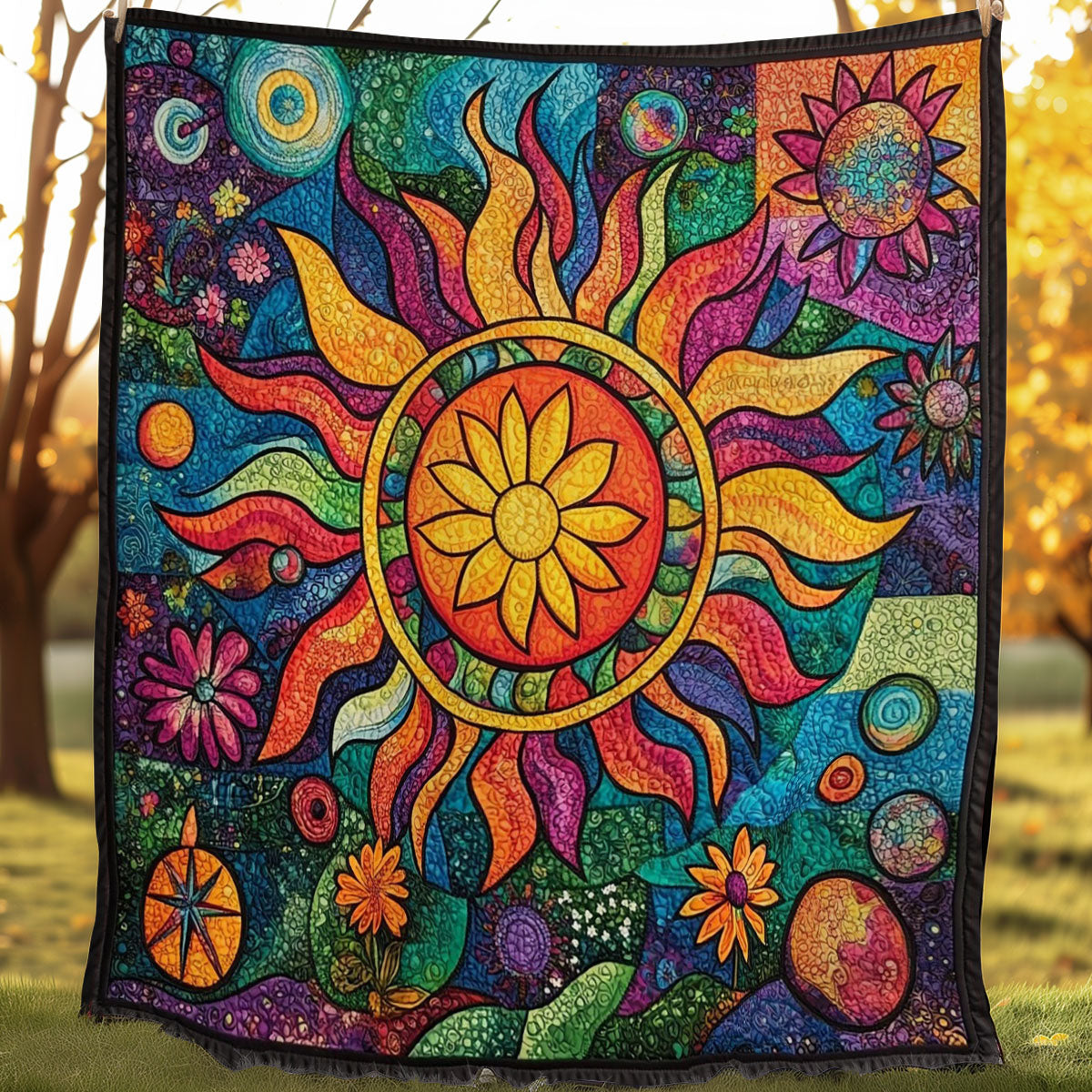 The Sun With Hippie Style WO0608036CL Quilt