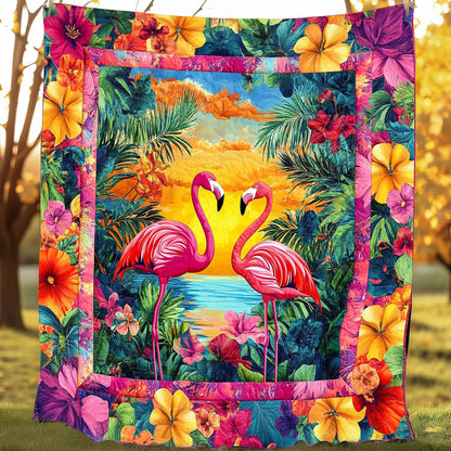 Tropical Flamingos XR0608040CL Quilt