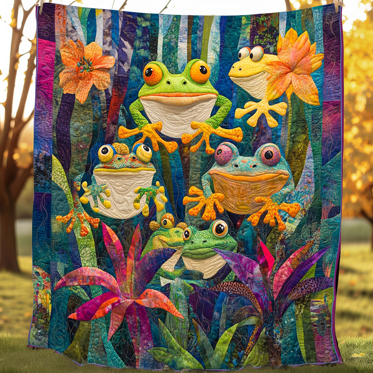 Tropical Frogs XR0108003CL Quilt