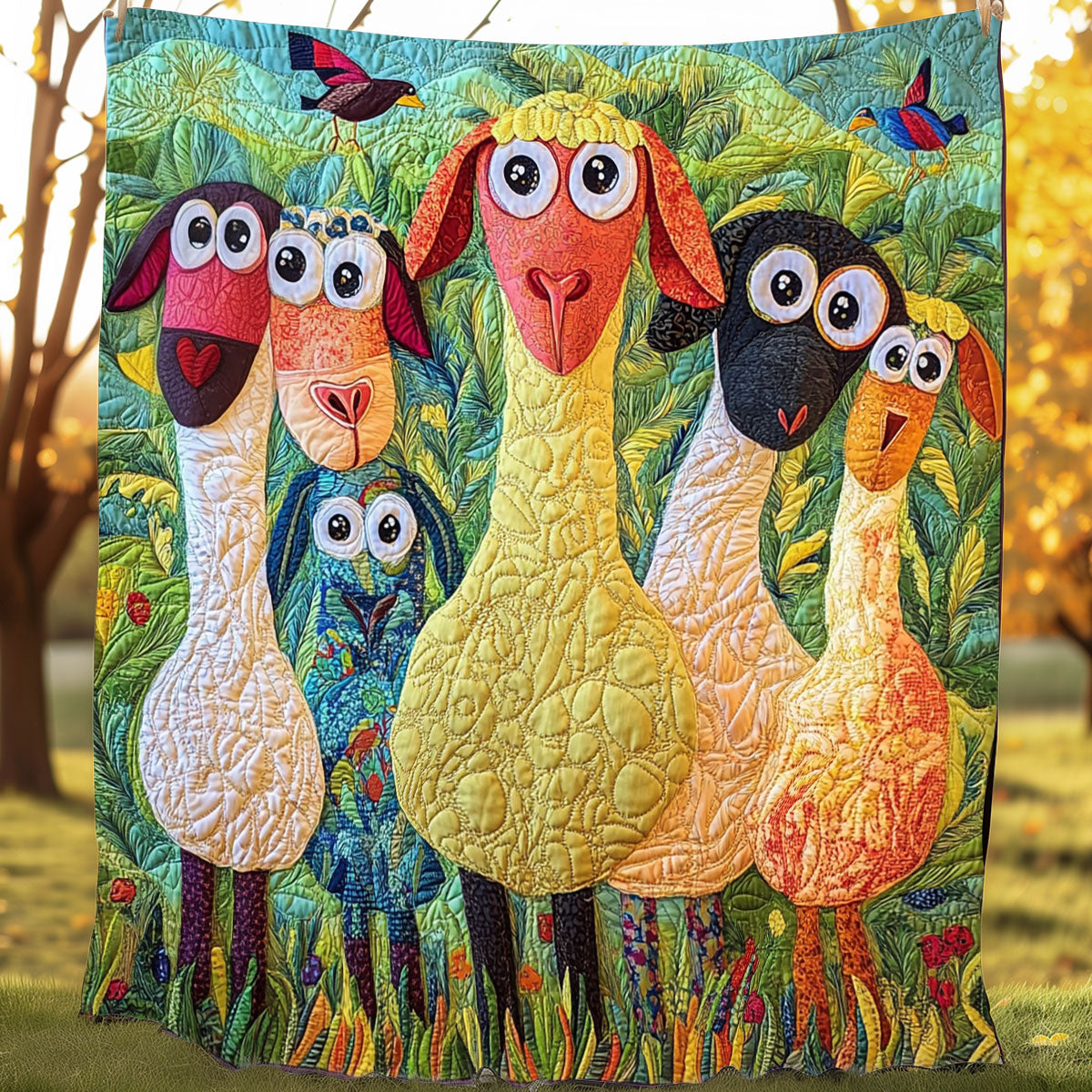 Whimsical Sheeps XR0208004CL Quilt