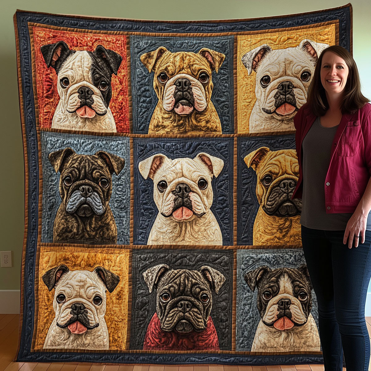 Adorable Bulldogs WO3107009CL Quilt