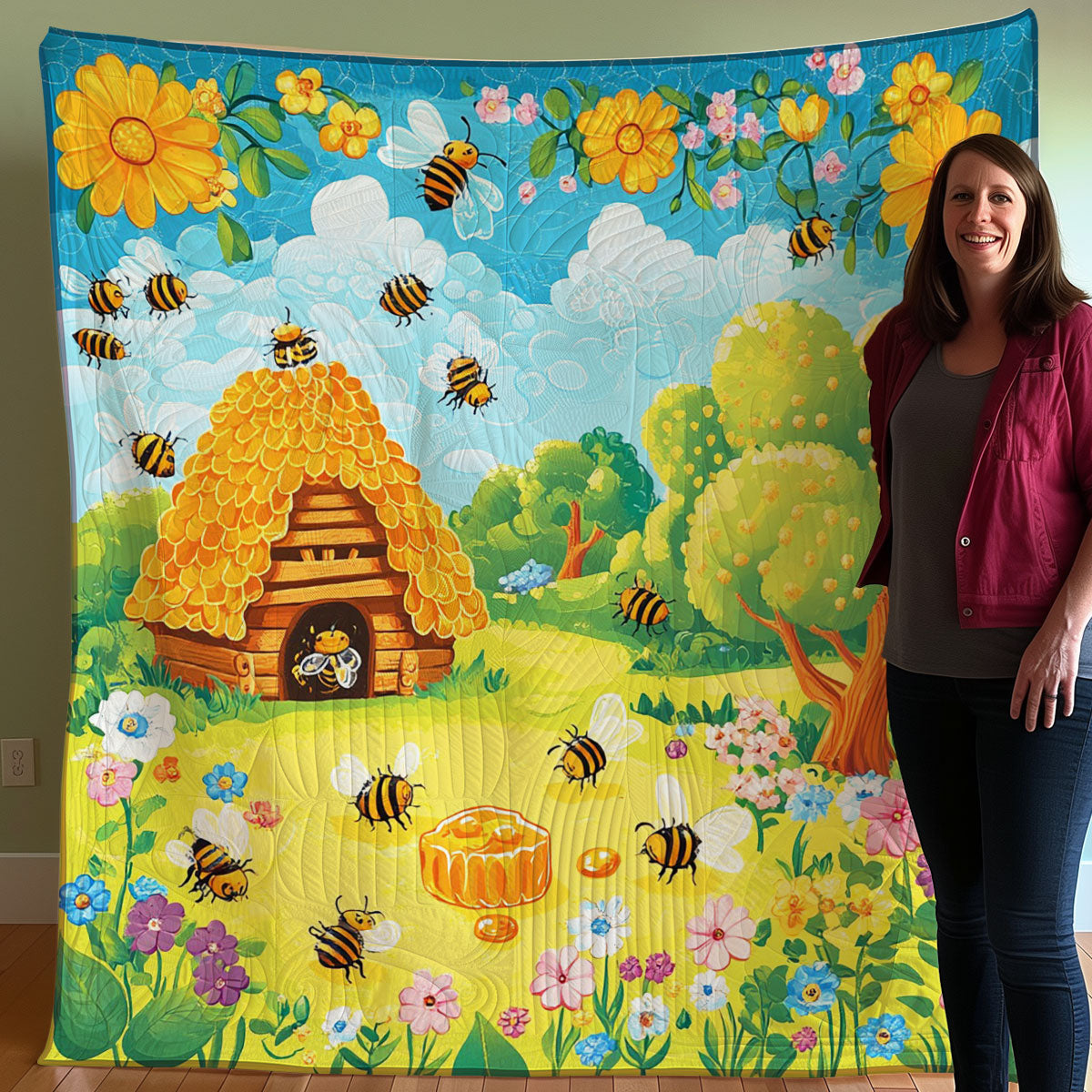 Bees Hardworking WO0308019CL Quilt