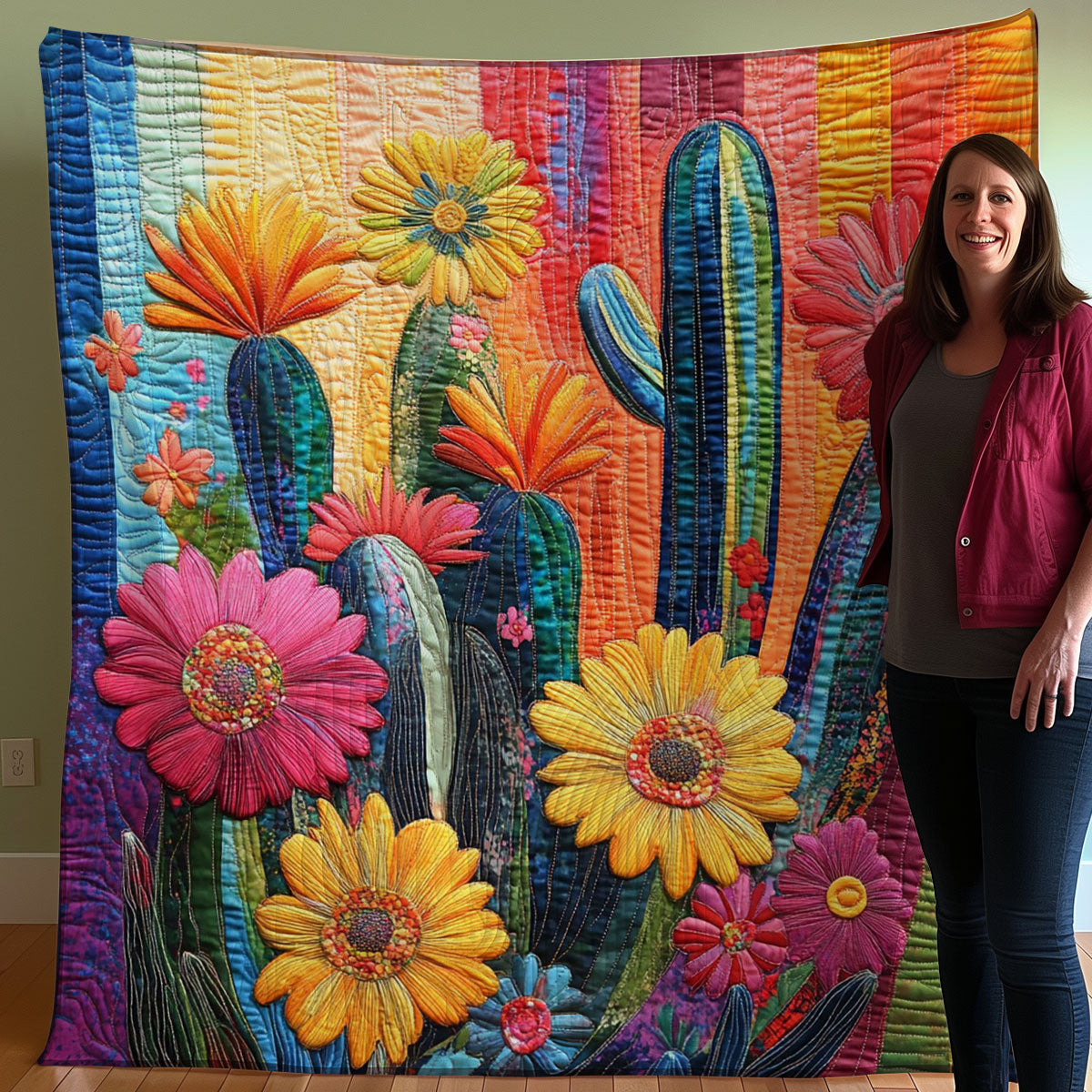 Cactus Colorful WO0608030CL Quilt