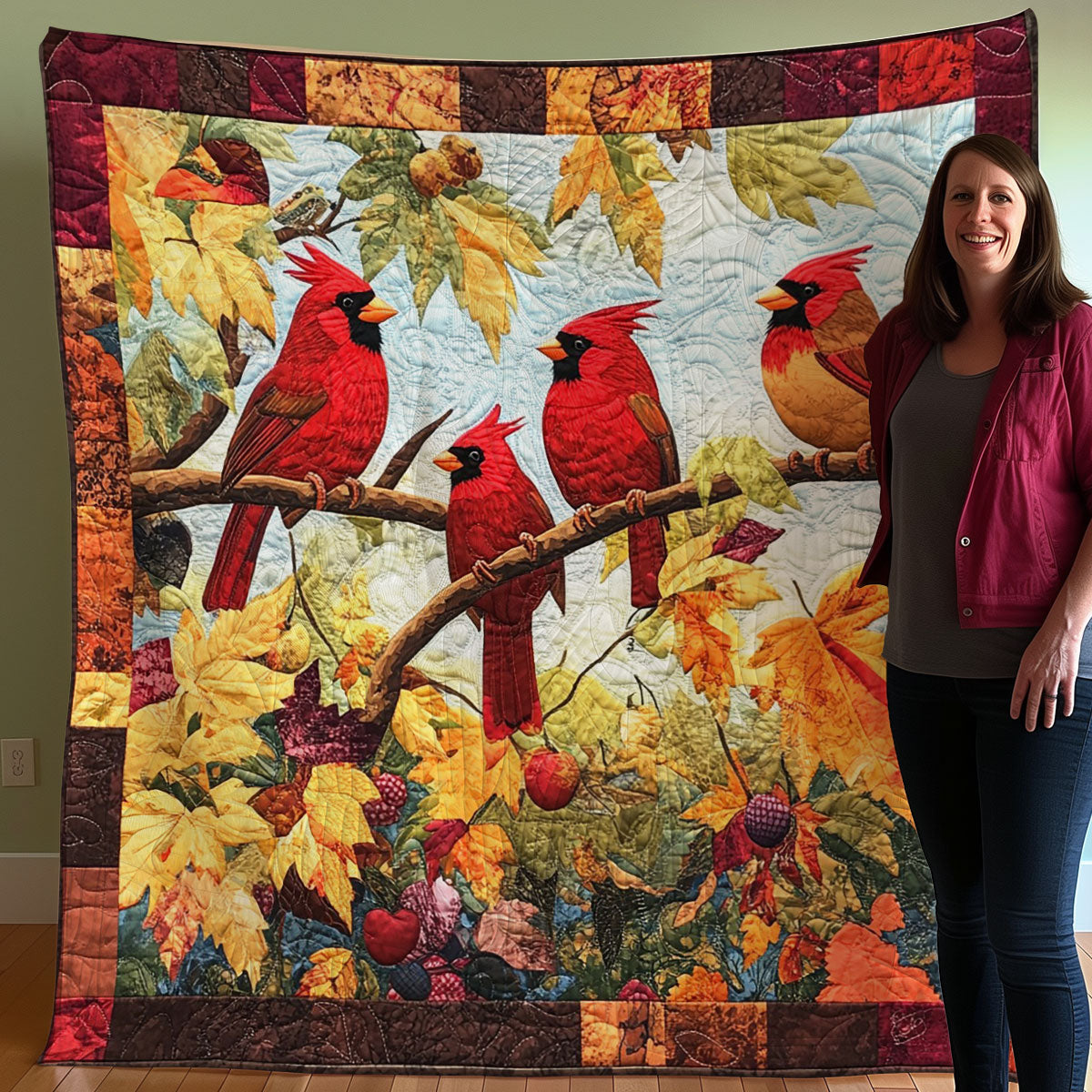 Cardinal Bird WO0308013CL Quilt