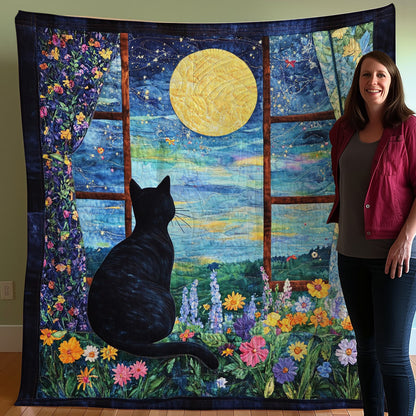 Cat Under The Moonlight WO0508009CL Quilt