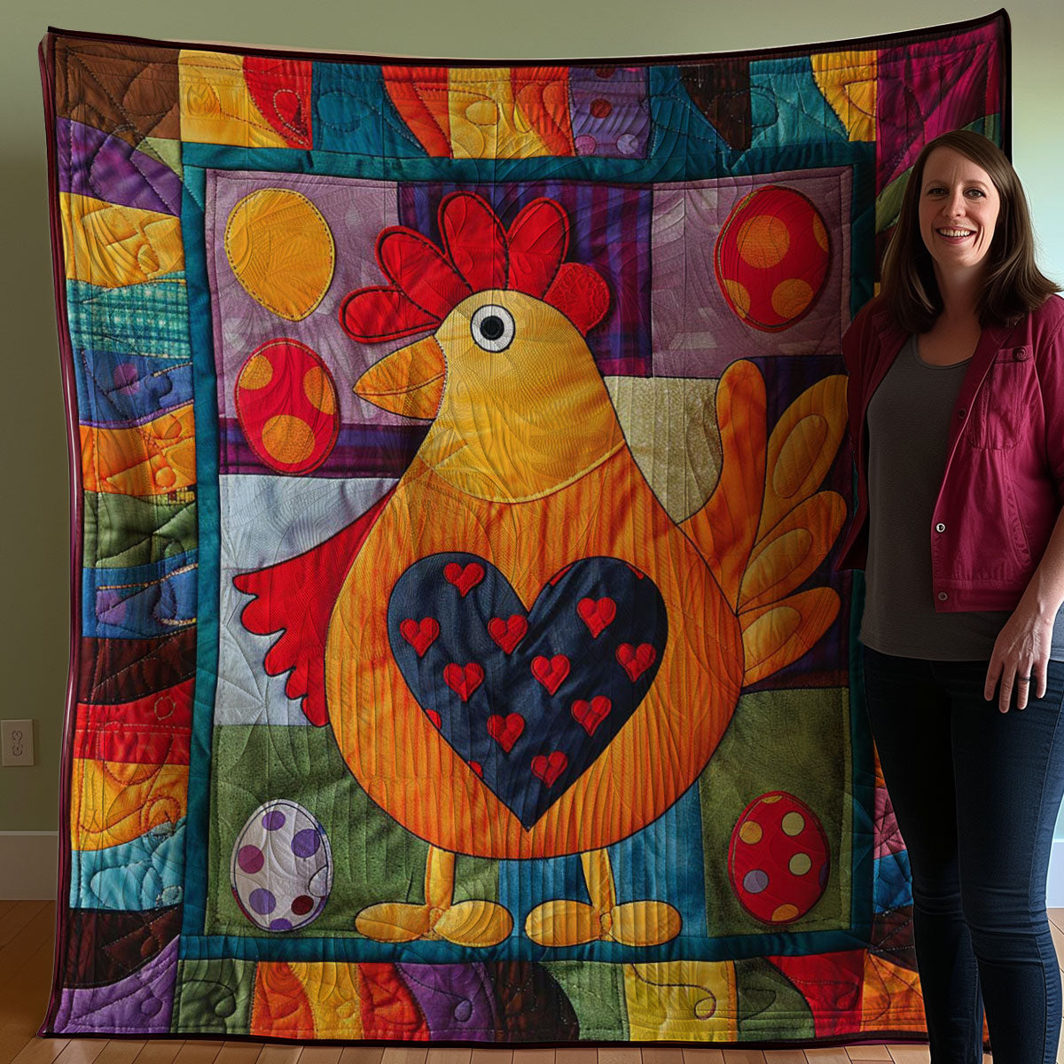 Chicken And Eggs WN2507020CL Quilt