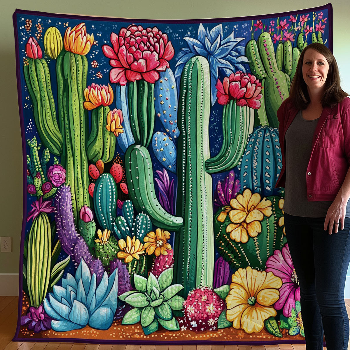 Colorful Cactus WO3107032CL Quilt