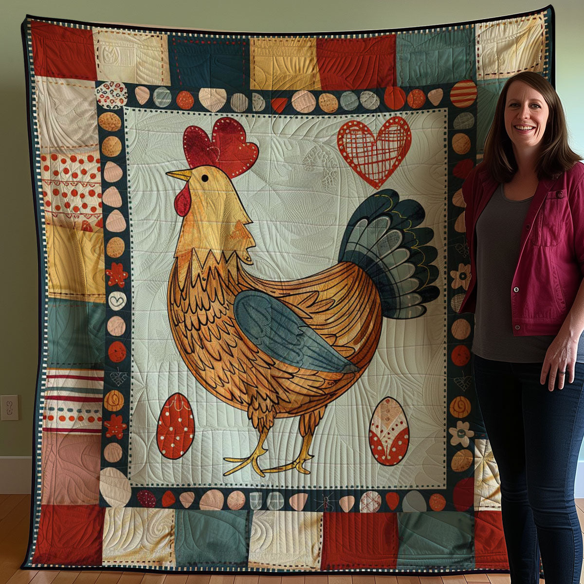 Egg & Rooster Bliss WN2507023CL Quilt