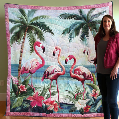 Flamingo Behind A Lake WO3007003CL Quilt