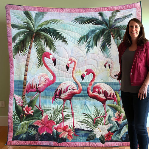 Flamingo Behind A Lake WO3007003CL Quilt