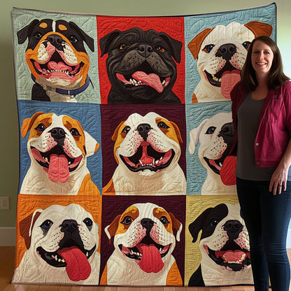 Happy Bulldogs WO3107007CL Quilt