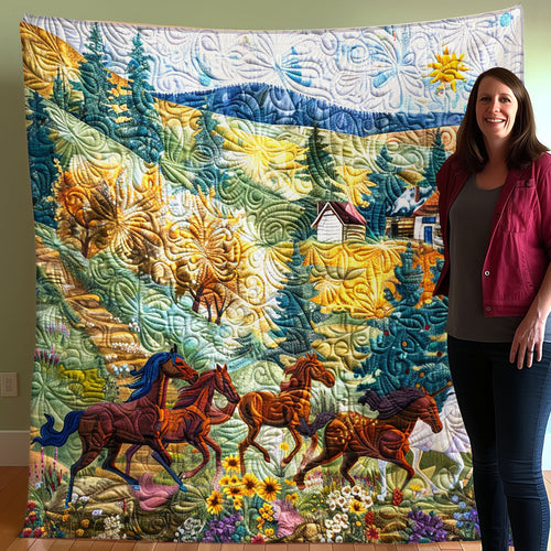 Horse Running WO3007011CL Quilt
