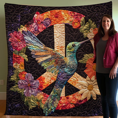 Hummingbird With Peace WO0208005CL Quilt