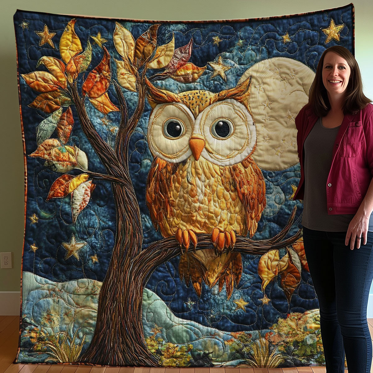 Owl And Moonlight WO0208042CL Quilt