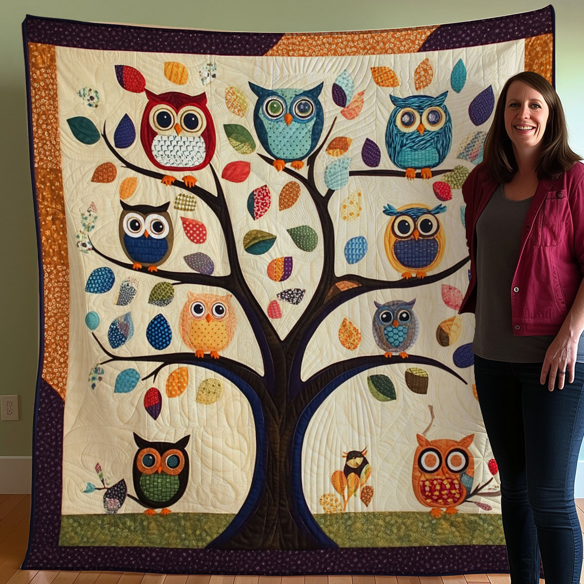 Owls On The Tree WO0208029CL Quilt