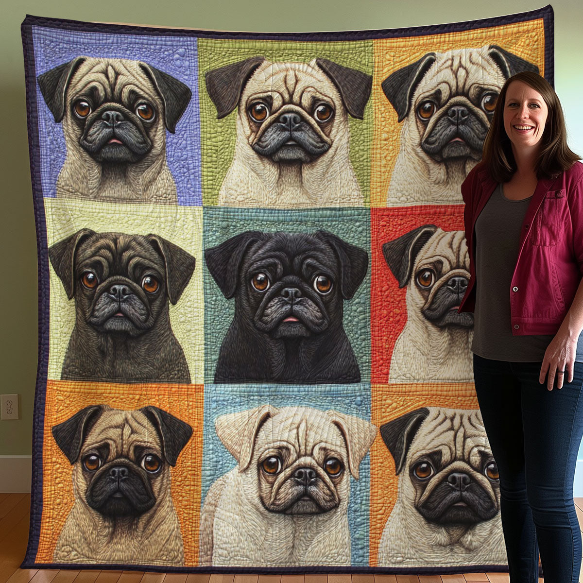 Pug Dogs WO0108024CL Quilt