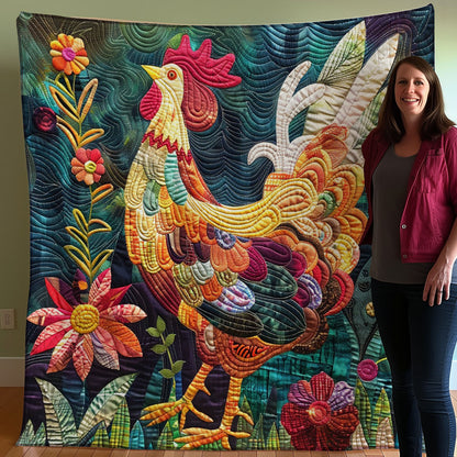 Rooster Colorful WO0308024CL Quilt