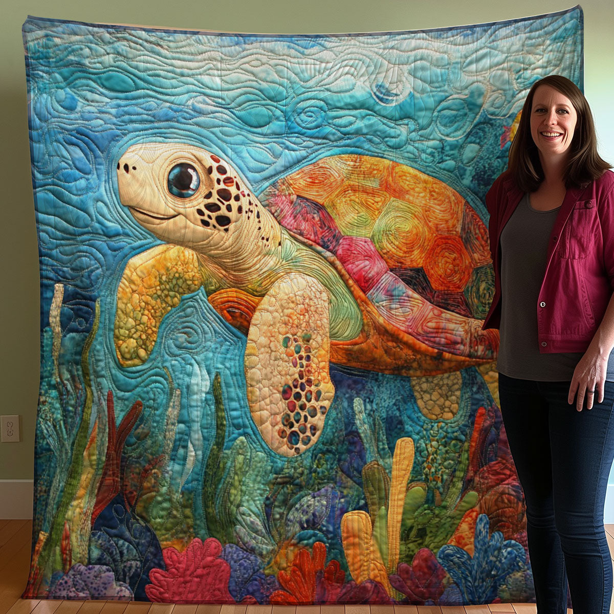 Sea Turtle Tales WO0308038CL Quilt