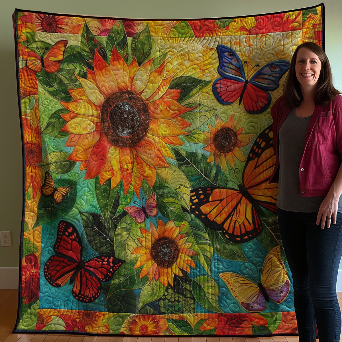 Sunflower With Buffterfly WO2507007CL Quilt