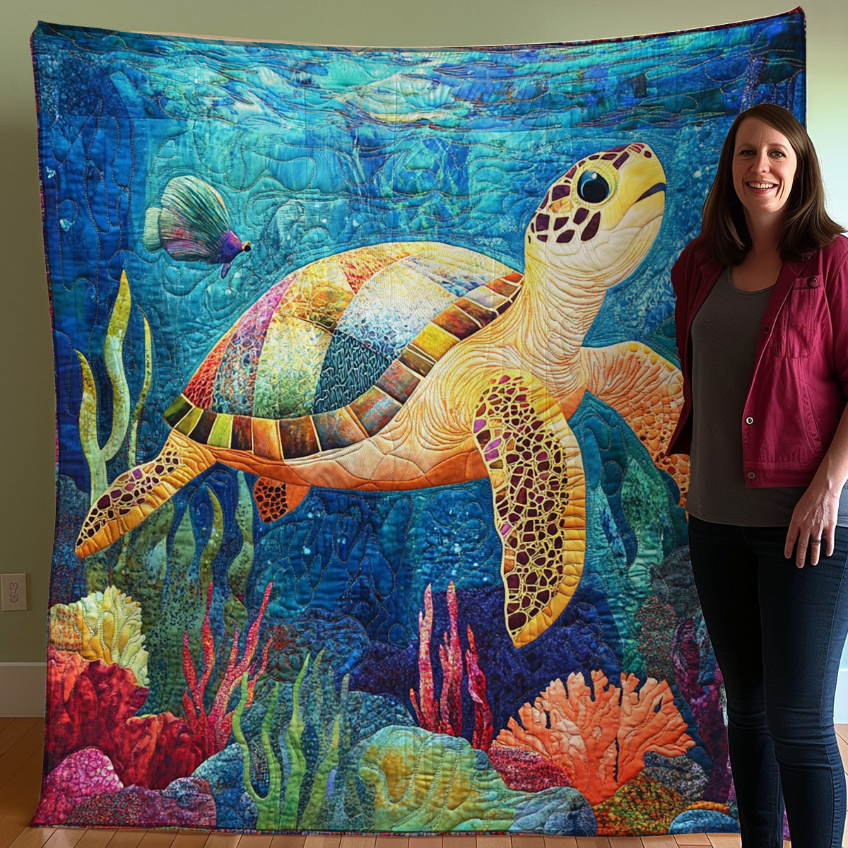 The Journey Of A Sea Turtle WO0308036CL Quilt